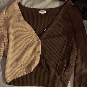 Medium brown cropped sweater